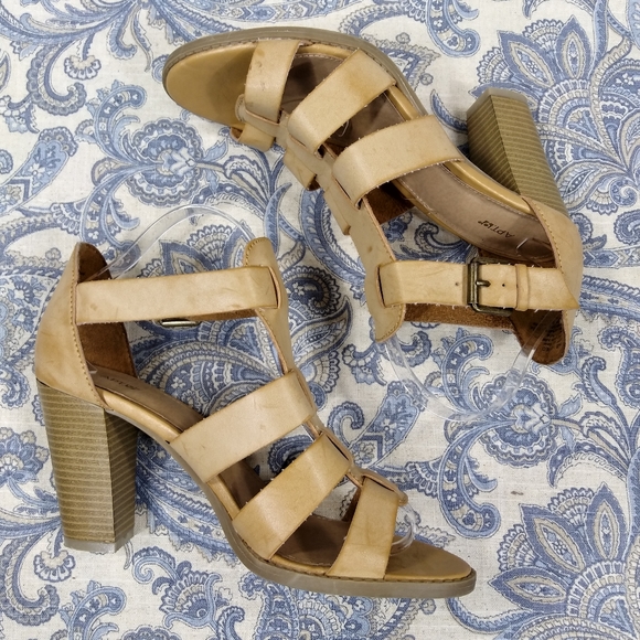Tan Gladiator Sandal Heels - Picture 3 of 7